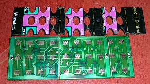 PCBS and covers from TV remote controls