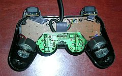 Dualshock controller with bottom cover removed