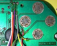 joypad PCB with patch wires soldereed to the tracks