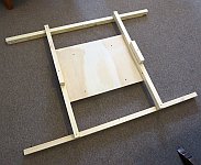 The H-frame that supports the TV