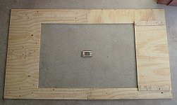 Cut plywood halves for the giant Game & Watch game