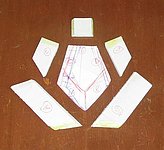 Paper template with prism pieces