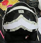 Paper template and glue mask for the visor