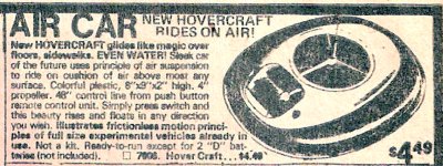 Comic book hovercraft advert