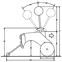 Side view of Lollybot with measurements