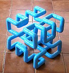 A 4 x 4 x 4 (2<sup>nd</sup> order) Hilbert cube made from PVC water pipe.