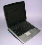 PVC stand with laptop - front view