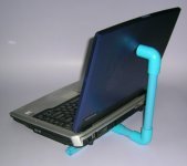 PVC stand with laptop - rear view