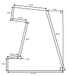 Rough plan showing side view of the cabinet with measurements