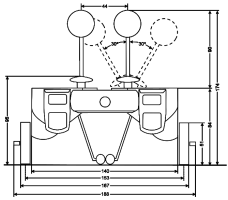 Rear view of Lollybot with measurements