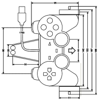 Top view of Lollybot with measurements