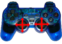 Dualshock joystick with highlit axes