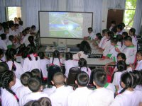 A crowd of students watching at Dara Academy